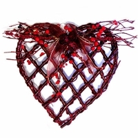Новогоднее украшение из ивовых прутьев "Сердце" 10118 артикул 12975b.