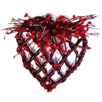 Новогоднее украшение из ивовых прутьев "Сердце" 10112 артикул 12976b.