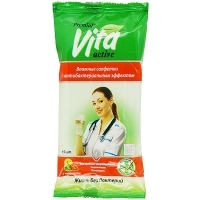 Влажные салфетки Premial "Vita Active", 15 шт артикул 13156b.